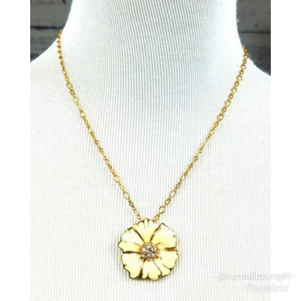 J. Crew enameled floral pendant necklace 10" drop - Picture 6 of 6